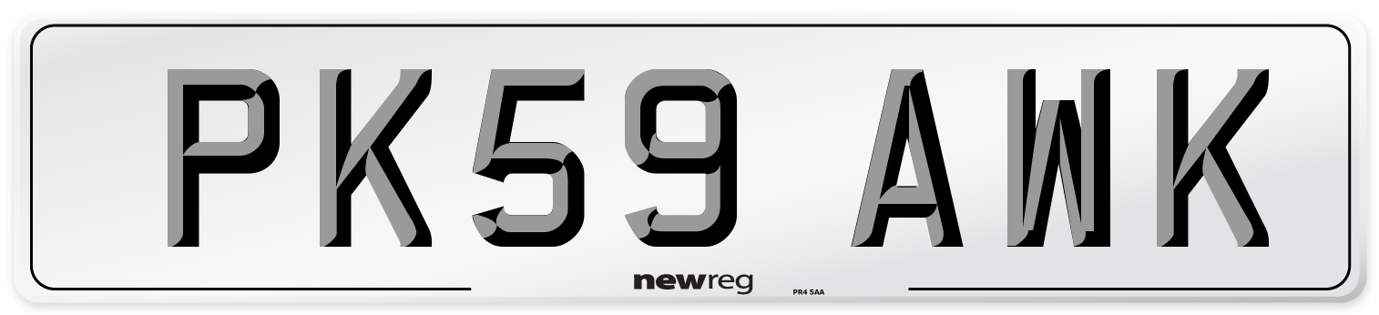 PK59 AWK Number Plate from New Reg